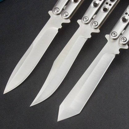 BM43 butterfly knife blade detail and handle holes