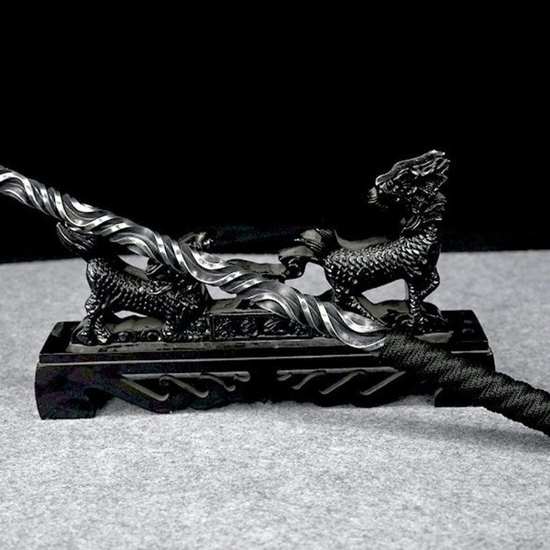 Hand stick decorative carved pattern close-up