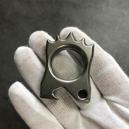 Titanium Hedgehog Open Bottle Knuckle Duster – EDC Multi-Tool