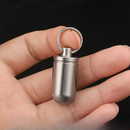 Titanium Alloy Waterproof Bin Portable Pill Key Chain