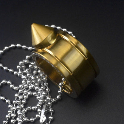 Knuckle Duster Window Breaking Defense Pendant Ring