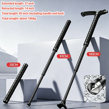 Portable Trekking Pole Baton Window Breaker Cone Multi-Tool
