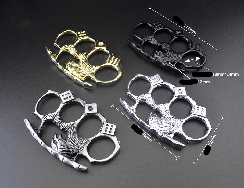 Stock God-brass Knuckle Duster Self-protection Finger Spiked EDC