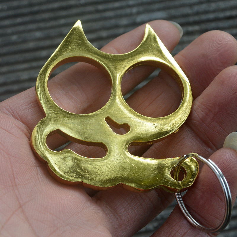 Luck Cat- Brass Knuckle Duster Two Finger Knuckle Defense EDC