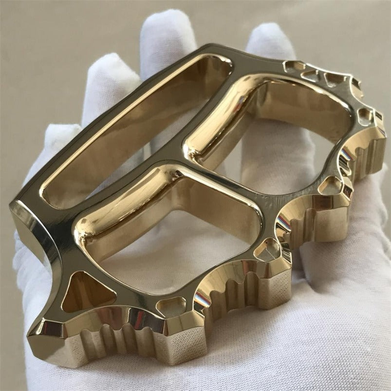 Brass knuckle duster decorative pattern detail