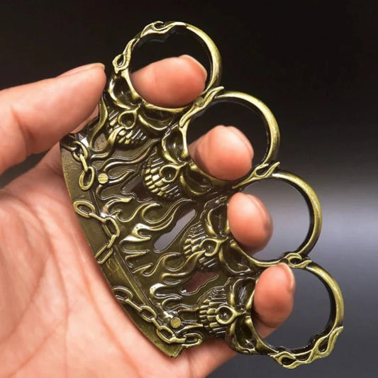 Fire Skull Zinc Alloy Knuckle Duster EDC