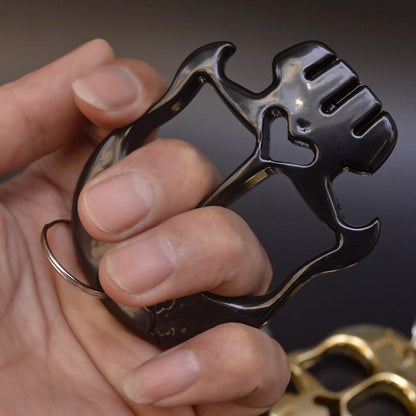 Mask-Thickened and Weighted Brass Knuckle Duster Bottle Opener