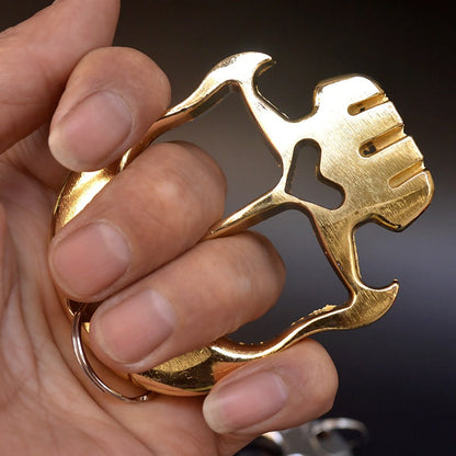 Mask-Thickened and Weighted Brass Knuckle Duster Bottle Opener