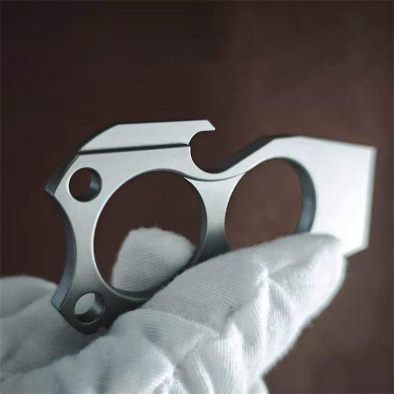 TC4 Titanium Mini Two Finger Knuckles Crowbar Bottle Opener EDC