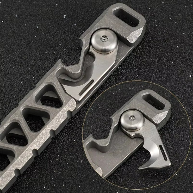 Multi-functional Titanium Alloy Crowbar Bottle Opener Rope Knife