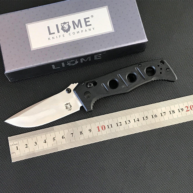 Liome 273 AXIS Stone Washing Blade G10 Handle Folding Knife