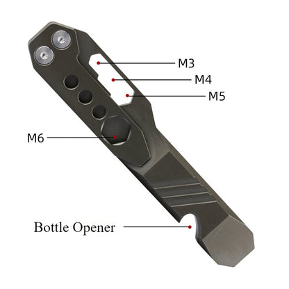 Titanium Alloy Multifunctional Crowbar Bottle Opener Wrench