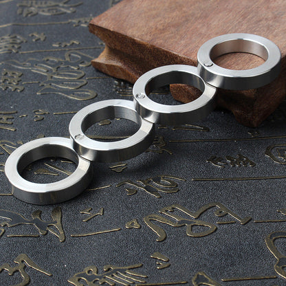 Circle-Stainless Steel Knuckle Duster Four Finger Foldable Finger