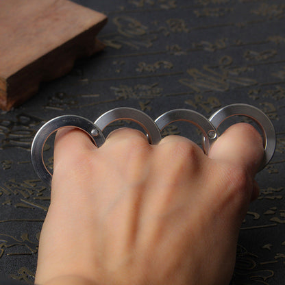 Circle-Stainless Steel Knuckle Duster Four Finger Foldable Finger