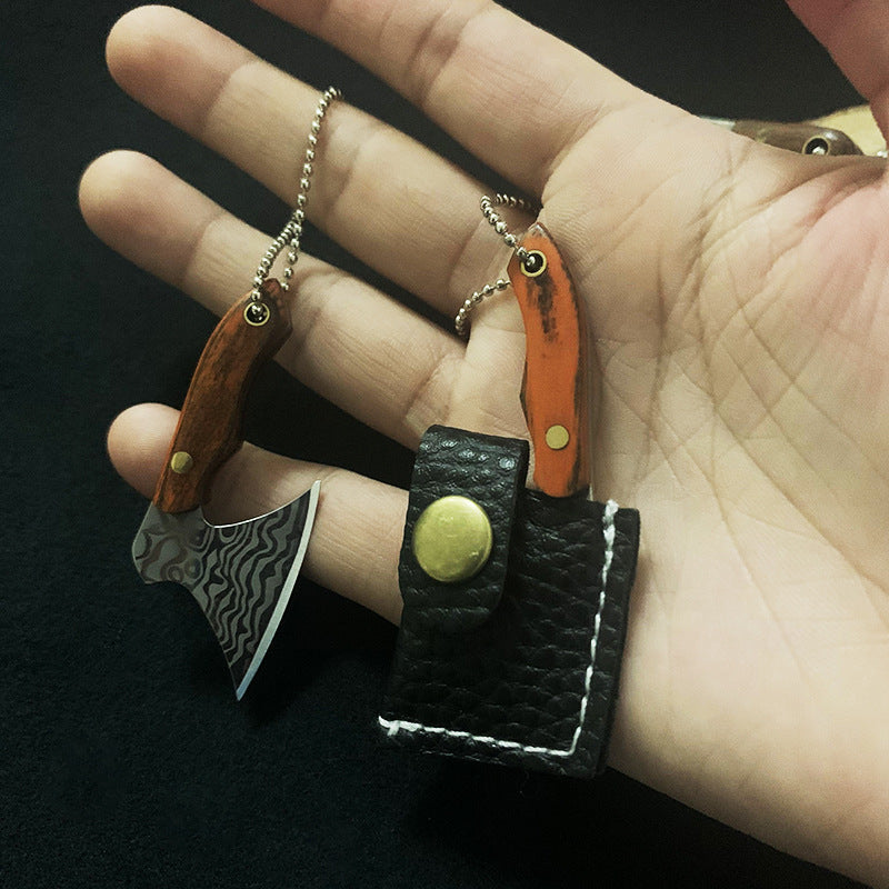 Mini Knife Keychain Unwrapped Axe Creative Pendant