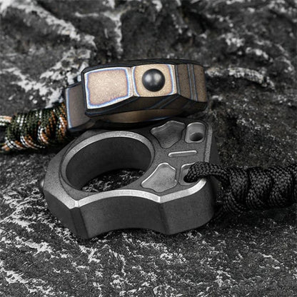 Bean- Single Finger Titanium Knuckle Duster Defense EDC