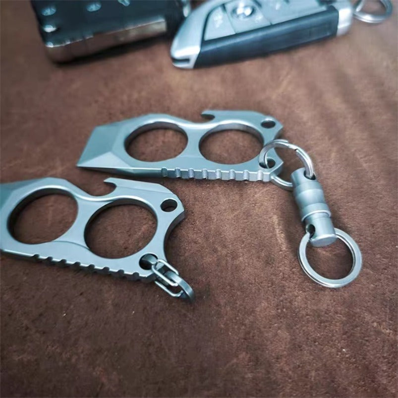 TC4 Titanium Mini Two Finger Knuckles Crowbar Bottle Opener EDC
