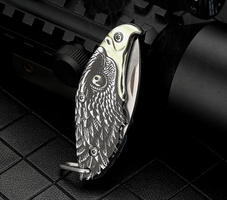 Portable Falcon Folding Knife Keychain Knives Pendant EDC Tools