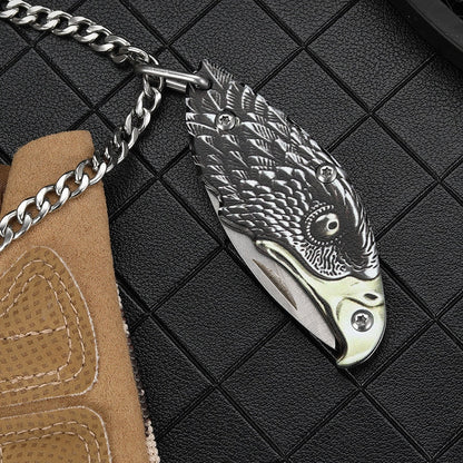 Portable Falcon Folding Knife Keychain Knives Pendant EDC Tools