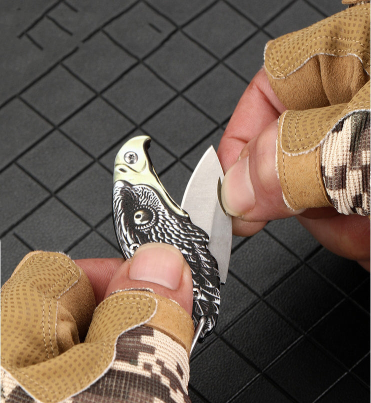 Portable Falcon Folding Knife Keychain Knives Pendant EDC Tools