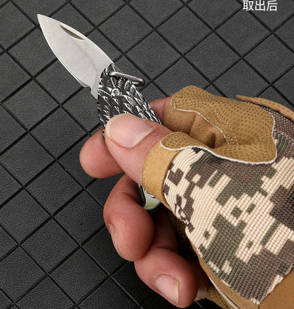 Portable Falcon Folding Knife Keychain Knives Pendant EDC Tools