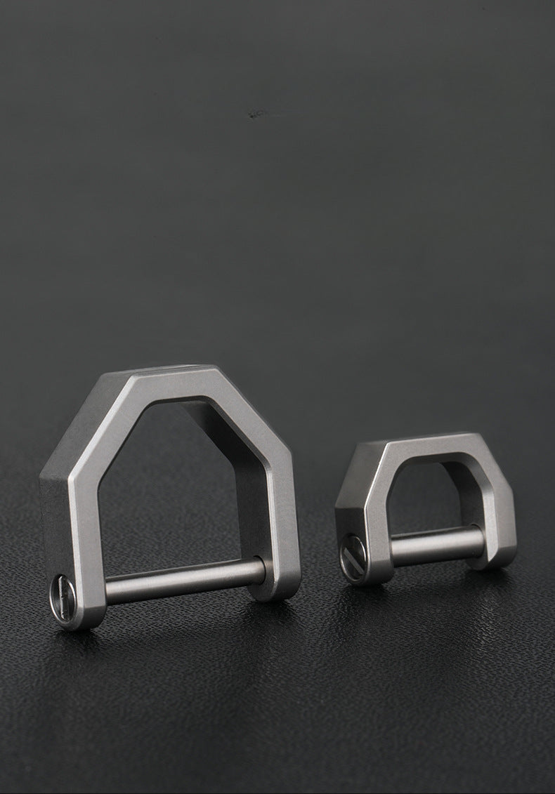TC4 Horseshoe D Buckle Keychain Lock