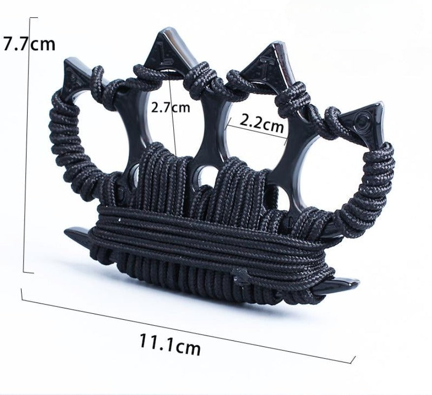 Hard Ride-Umbrella Rope Brass Knuckle Duster Finger Spiked EDC