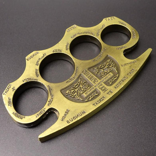 Warrior-Thickened Hard Brass Knuckle Duster Boxing Defense EDC