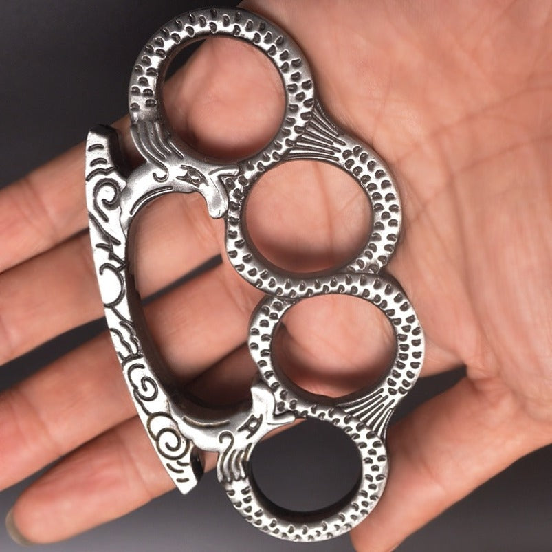 Dragon Pattern-brass Knuckle Duster Window Breaker EDC Self Defense