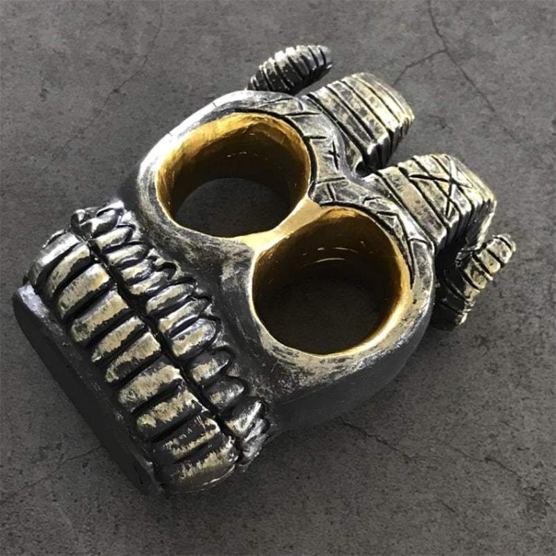 Fashion Skull Knuckle Duster – Ram Horn Decorative EDC Accessory