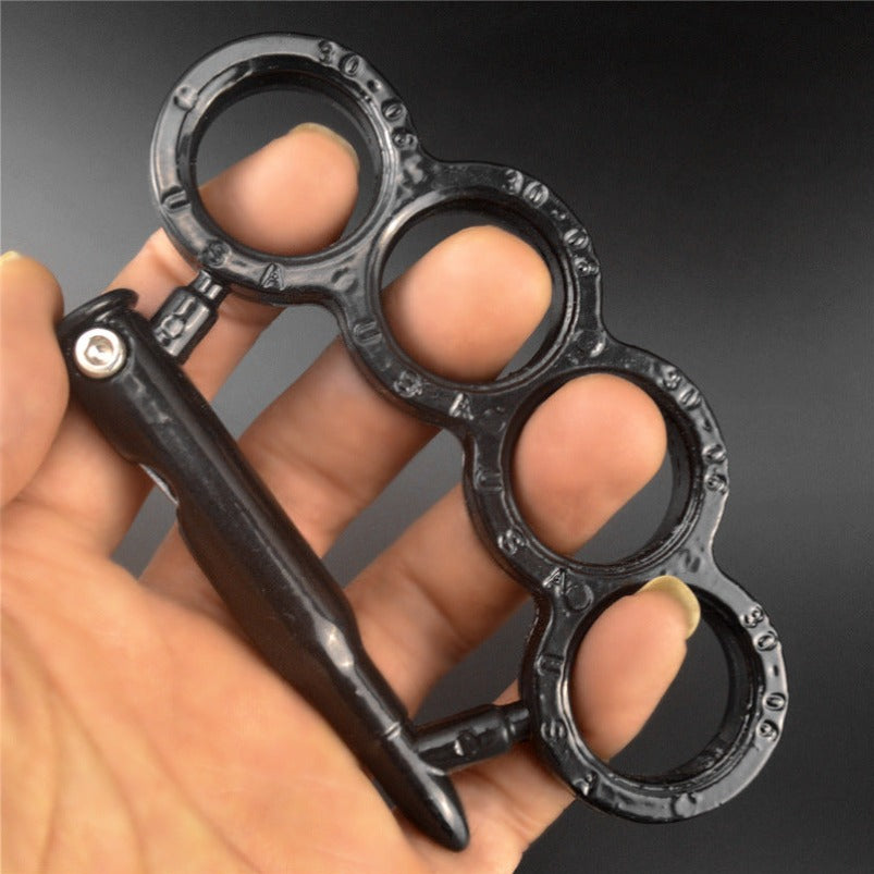 Bullet-Brass Knuckle Duster With Knife Security Defense EDC