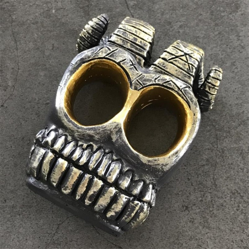 Fashion Skull Knuckle Duster – Ram Horn Decorative EDC Accessory