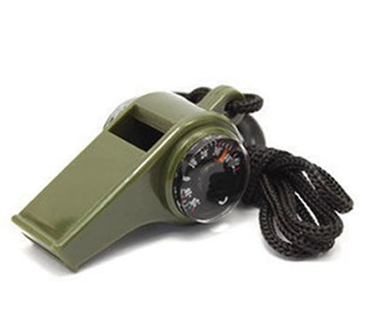 Outdoor Essential Multifunctional Survival Whistle Compass Thermometer