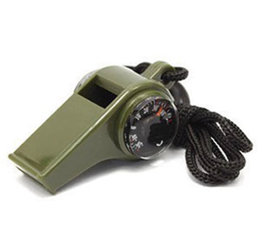 Outdoor Essential Multifunctional Survival Whistle Compass Thermometer