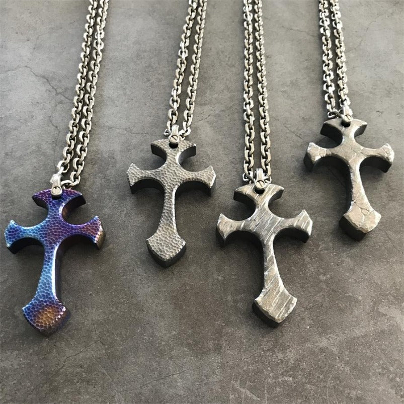 Handmade TC21 Titanium Cross Pendant Necklace