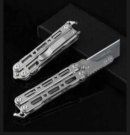 Titanium Butterfly Comb Practice Folding Knife