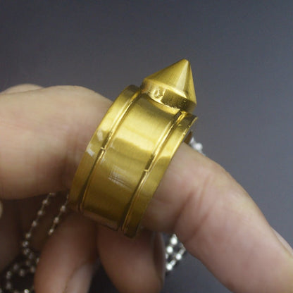 Knuckle Duster Window Breaking Defense Pendant Ring