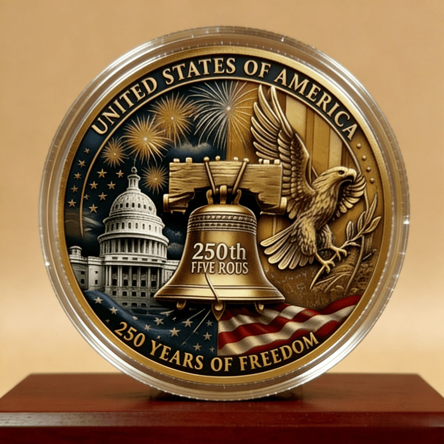 Light Luxury Three-dimensional American 250th Anniversary Commemorative Coin Iconic Commemorative Medal