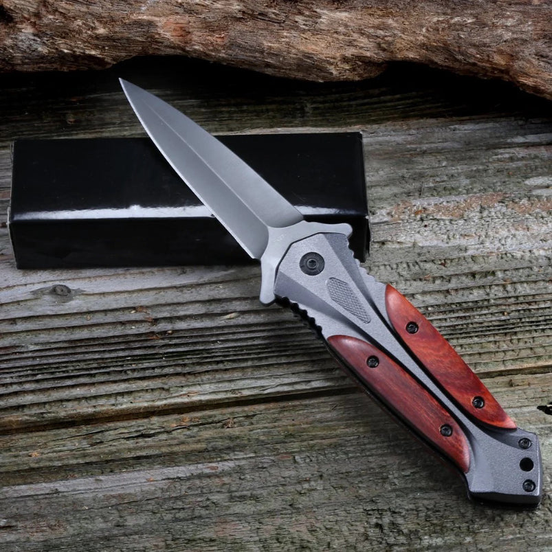 BM Wooden Handle Folding Knife Hunting Knives