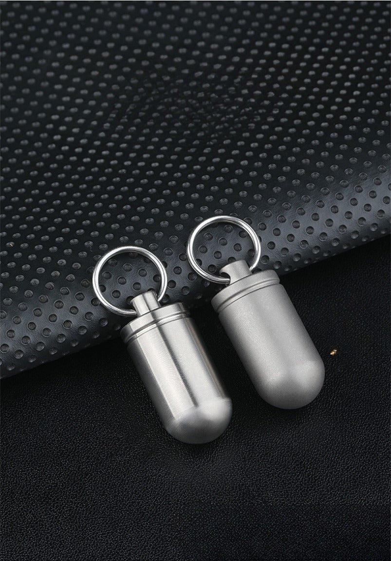 Titanium Alloy Waterproof Bin Portable Pill Key Chain