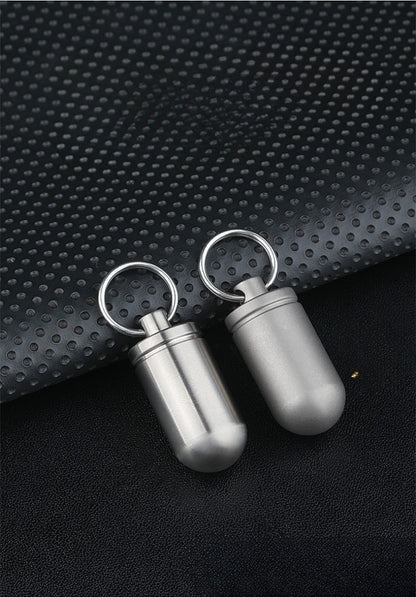 Titanium Alloy Waterproof Bin Portable Pill Key Chain