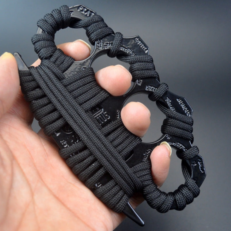 Warrior-With Rope Thickened Brass Knuckle Duster Self Defense