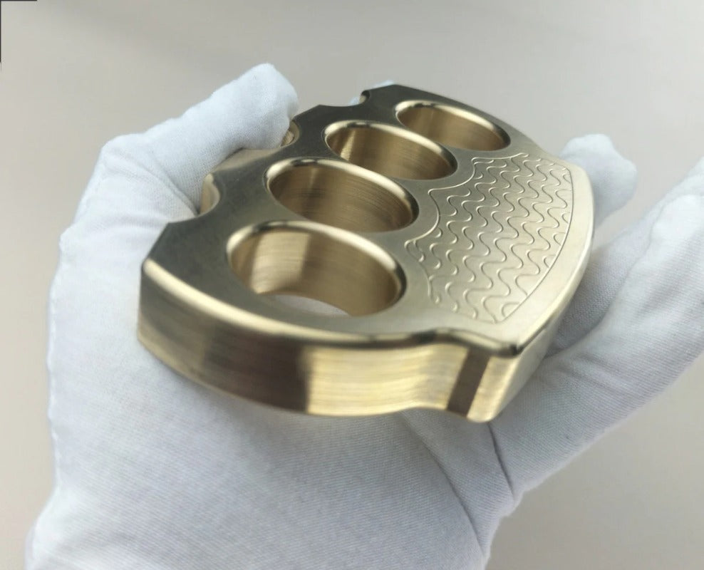 Lucky Fan-Hard Solid Pure Brass Knuckle Duster Defense EDC