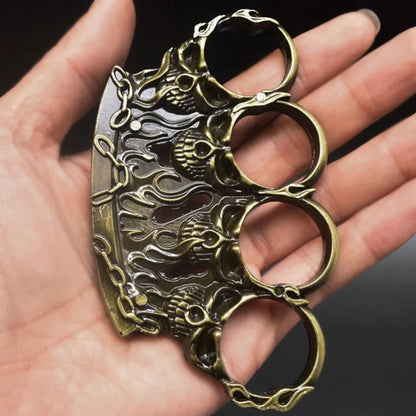 Fire Skull Zinc Alloy Knuckle Duster EDC