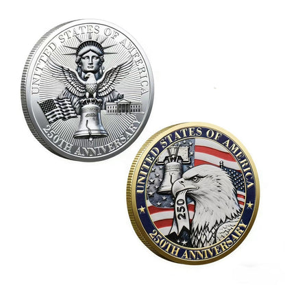 United States 250th Anniversary Silver Coin Exquisite Gift Collection Commemorative Medal