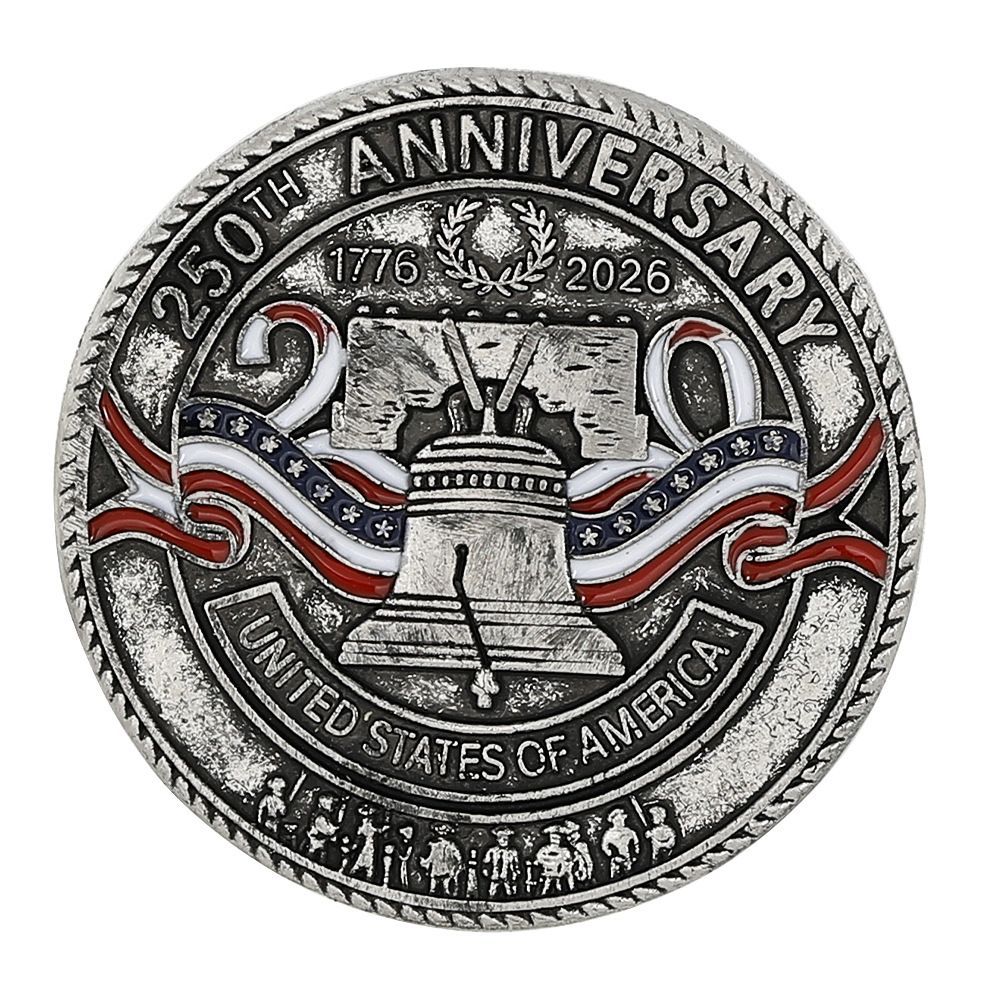 US Independence Day 250 Anniversary Brooch Stars Flag Letters Big Clock Badge Clothes Accessories