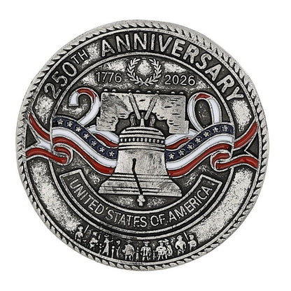 US Independence Day 250 Anniversary Brooch Stars Flag Letters Big Clock Badge Clothes Accessories