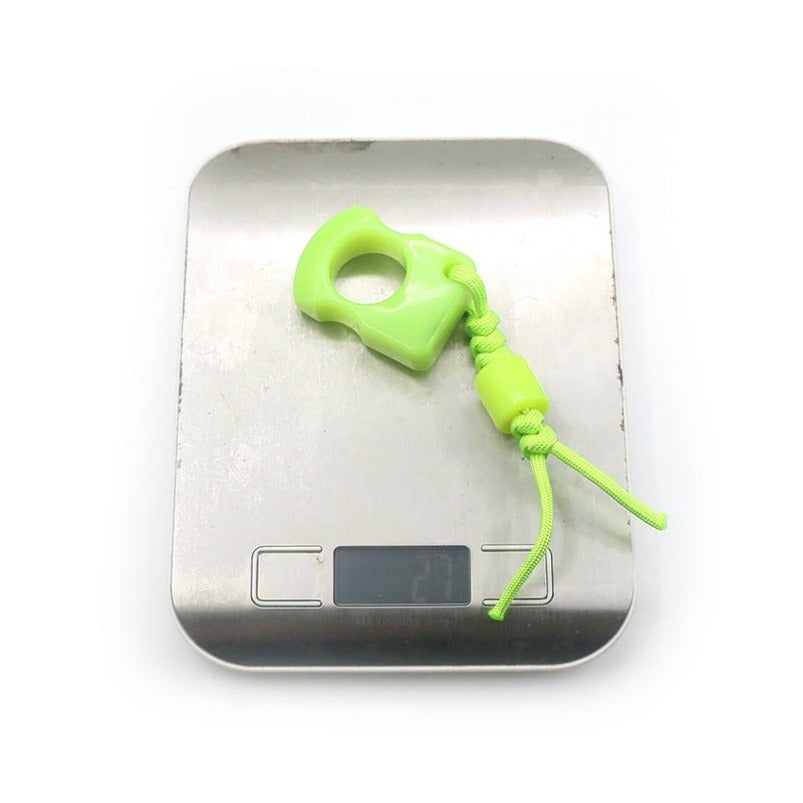 Pingente de autodefesa fluorescente não metálico Knuckle Duster