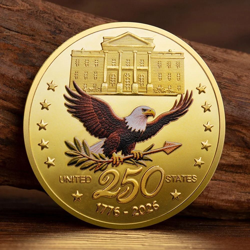 United States 250 Anniversary Coin Gold Plated Statue of Liberty Collection Gift