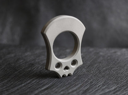 Titanium Alloy Skull Knuckle Duster Ring Pendant Keychain EDC